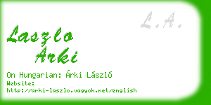 laszlo arki business card
